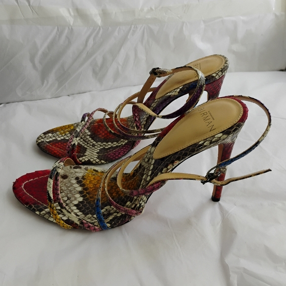 Birman Python multicolor Heel Sandals luxury 38.5 - Picture 9 of 15